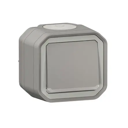 Produktfoto 1 von Legrand Quadratischer Drucktastenbetätiger Lichtschalter, 1-polig, 1 Wege Grau IP55 10A