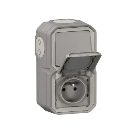 Produktfoto 1 von Legrand Quadratischer Drucktastenbetätiger Lichtschalter, 1-polig, 1 Wege Grau IP55 10A