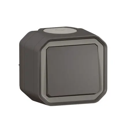 Produktfoto 1 von Legrand Quadratischer Drucktastenbetätiger Lichtschalter, 1-polig, 1 Wege Grau IP55 10A