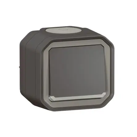Produktfoto 1 von Legrand Quadratischer Drucktastenbetätiger Lichtschalter, 1-polig, 1 Wege Grau IP55 10A