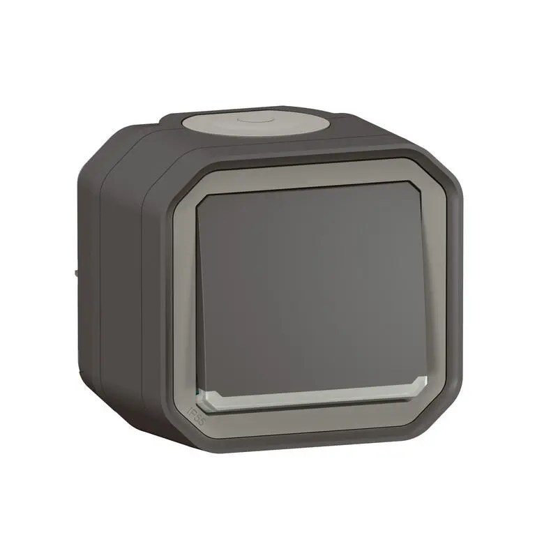 Produktfoto 1 von Legrand Quadratischer Drucktastenbetätiger Lichtschalter, 1-polig, 1 Wege Grau IP55 10 A
