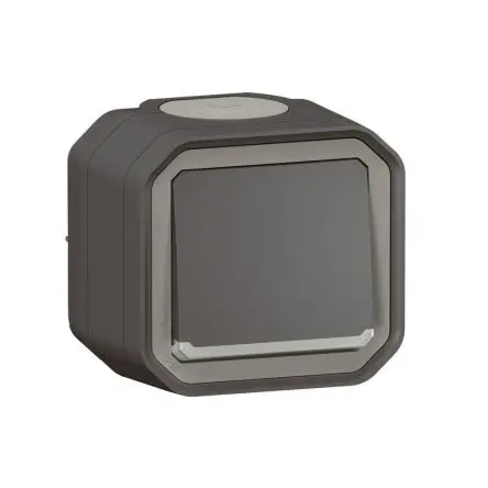 Produktfoto 1 von Legrand Quadratischer Drucktastenbetätiger Lichtschalter, 1-polig, 1 Wege Grau IP55 10A