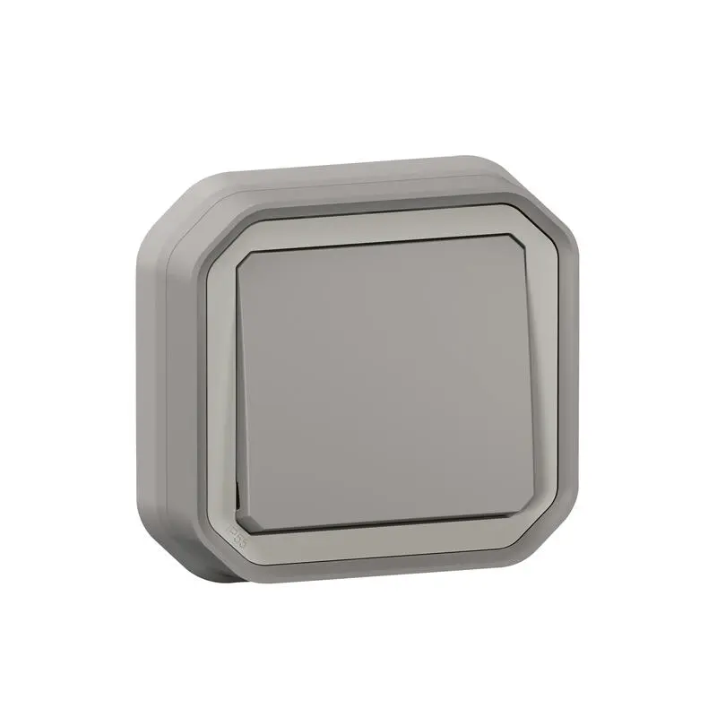 Produktfoto 1 von Legrand Quadratischer Drucktastenbetätiger Lichtschalter, 1-polig, 1 Wege Grau IP55 10 A