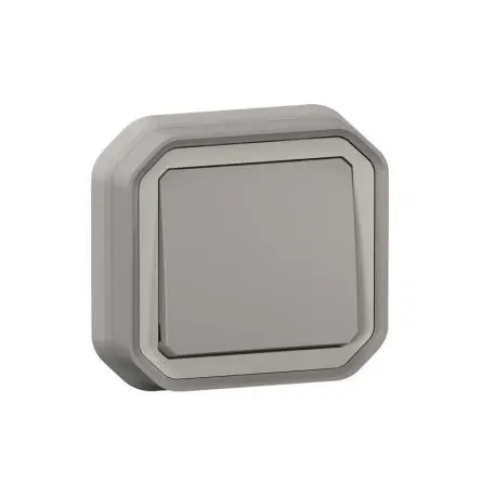 Produktfoto 1 von Legrand Quadratischer Drucktastenbetätiger Lichtschalter, 1-polig, 1 Wege Grau IP55 10A