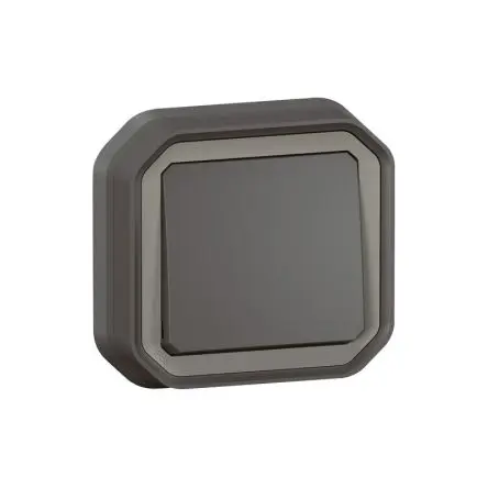 Produktfoto 1 von Legrand Quadratischer Drucktastenbetätiger Lichtschalter, 1-polig, 1 Wege Grau IP55 10A