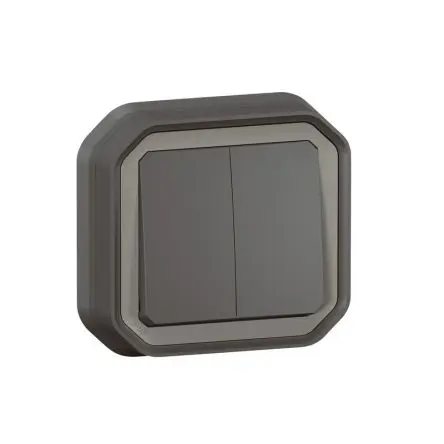 Produktfoto 1 von Legrand Plexo Quadratischer Drucktastenbetätiger Lichtschalter, 1-polig, 1 Wege Grau IP55 10A