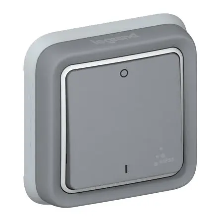Produktfoto 1 von Legrand Quadratischer Drucktastenbetätiger Lichtschalter, 1-polig, 1 Wege Grau IP55 10A