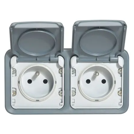 Produktfoto 1 von Legrand Quadratischer Drucktastenbetätiger Lichtschalter, 1-polig, 1 Wege Grau IP55 10A