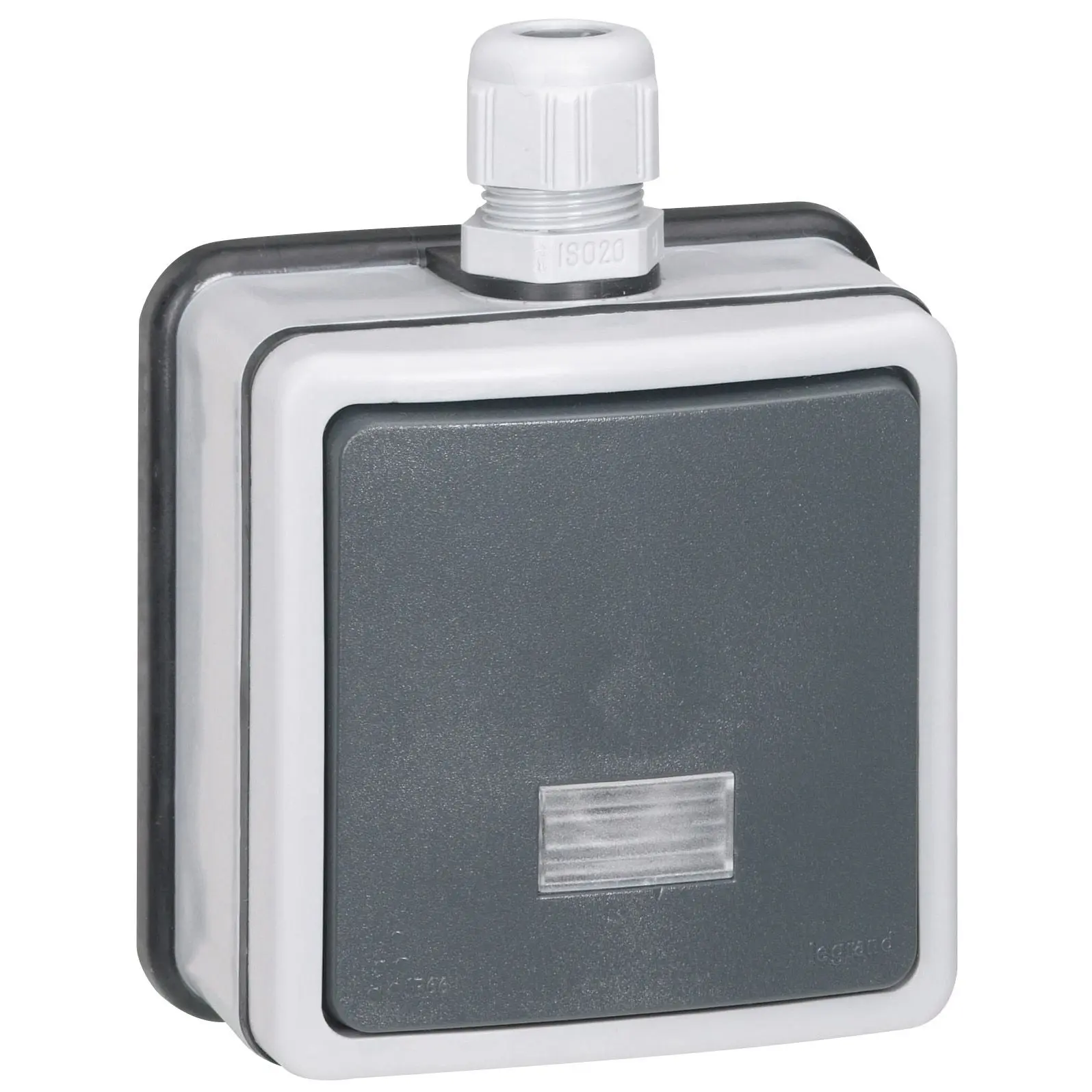 Produktfoto 1 von Legrand Plexo Quadratischer Drucktastenbetätiger Lichtschalter, 1-polig, 1 Wege Grau IP55 10 A, Kunststoff