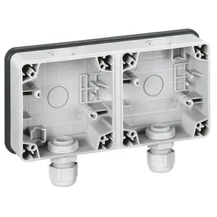 Produktfoto 1 von Legrand Einbaubox Grau, 2-fach, Thermoplast IP55 Oberfläche, Grau