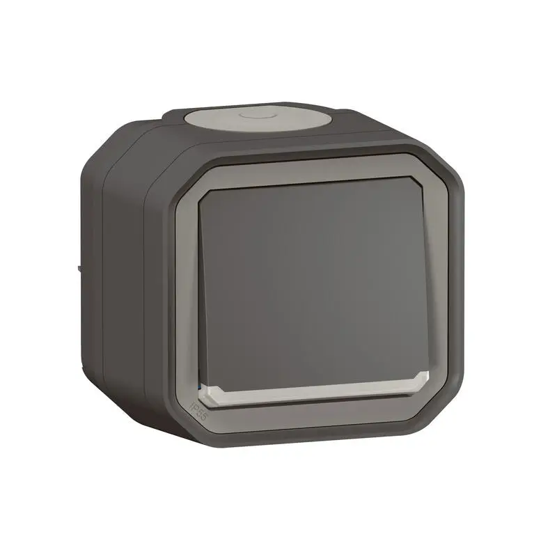 Produktfoto 1 von Legrand Plexo Quadratischer Drucktastenbetätiger Lichtschalter, 1-polig, 1 Wege Grau IP55 10 A