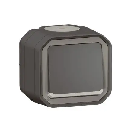 Produktfoto 1 von Legrand Plexo Quadratischer Drucktastenbetätiger Lichtschalter, 1-polig, 1 Wege Grau IP55 10A