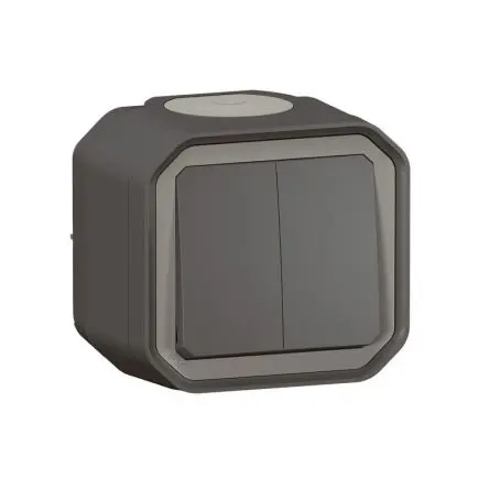 Produktfoto 1 von Legrand Plexo Quadratischer Drucktastenbetätiger Lichtschalter, 1-polig, 1 Wege Grau IP55 10A