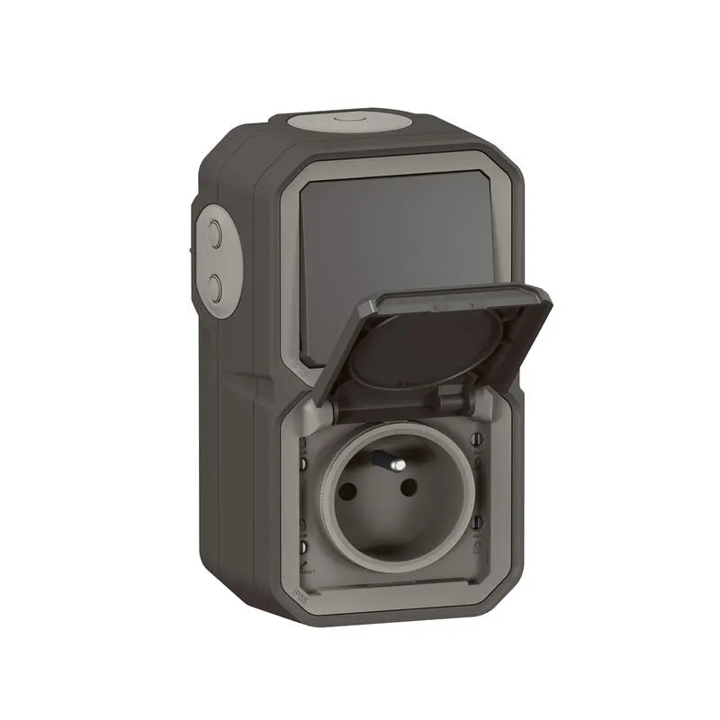Produktfoto 1 von Legrand Plexo Quadratischer Drucktastenbetätiger Lichtschalter, 1-polig, 1 Wege Grau IP55 10 A
