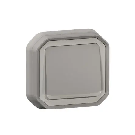 Produktfoto 1 von Legrand Plexo Quadratischer Drucktastenbetätiger Lichtschalter, 1-polig, 1 Wege Grau IP55 10A