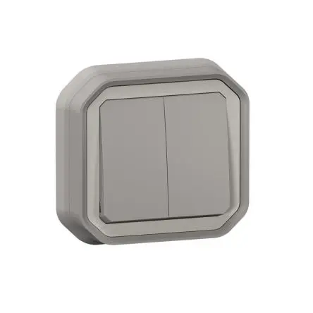 Produktfoto 1 von Legrand Plexo Quadratischer Drucktastenbetätiger Lichtschalter, 1-polig, 1 Wege Grau IP55 10A