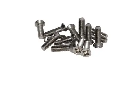 Produktfoto 1 von Hammond Flach Kreuzschnitt Sicherheitsschraube Aluminiumdruckguss Schwarzes Pulver, Natürliches Vibra 12.0 mm M3,5