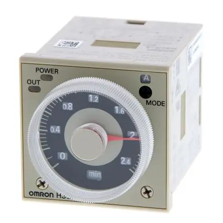 Produktfoto 1 von Omron H3CR Zeitrelais 24 to 48 V ac/dc 24V ac, 48 V ac, 0.05 s to 300 h, 2 Kont., 2-poliger Umschalter
