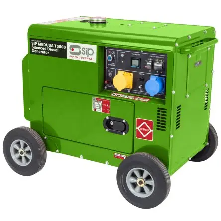 Produktfoto 1 von SIP 5 kW 1-Phasen Stromerzeuger / 110V ac, 230 V ac, 155 kg, Diesel 16 L, 97 dBA