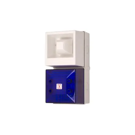 Produktfoto 1 von Clifford & Snell YL40 LED, Filament/Warnsummer-Licht Schall- und Lichtsignal-Kombination 230V ac Blau IP65 Basis / 108