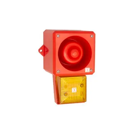 Produktfoto 1 von Clifford & Snell YL50 LED, Filament/Warnsummer-Licht Schall- und Lichtsignal-Kombination 115V ac Gelb IP66 Wand,