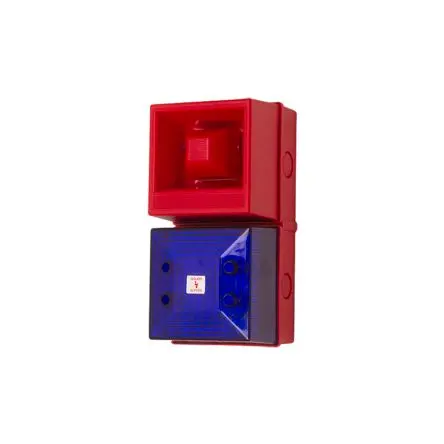 Clifford & Snell YL40 LED, Filament/Warnsummer-Licht Schall- und Lichtsignal-Kombination 48V dc Blau IP65 Basis / 108 dB