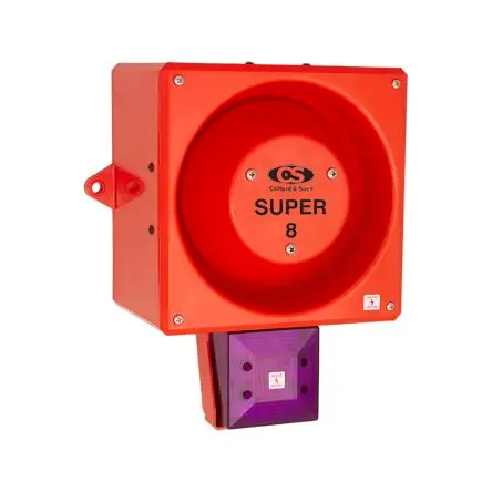 Produktfoto 1 von Clifford & Snell YL80 LED, Filament/Warnsummer-Licht Schall- und Lichtsignal-Kombination 230V ac Magenta IP66 Wand,
