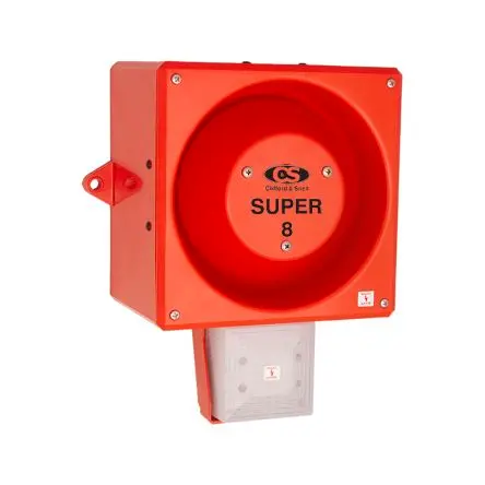 Produktfoto 1 von Clifford & Snell YL80 LED, Filament/Warnsummer-Licht Schall- und Lichtsignal-Kombination 115V ac Matt IP66 Wand,