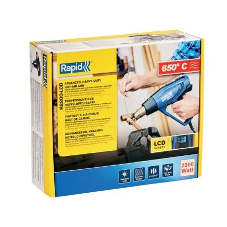 Produktfoto 1 von Rapid R2200-LCD Mit Leitung Heißluftpistole, 2200 W / 240V, max. 650 °C Typ C - EU