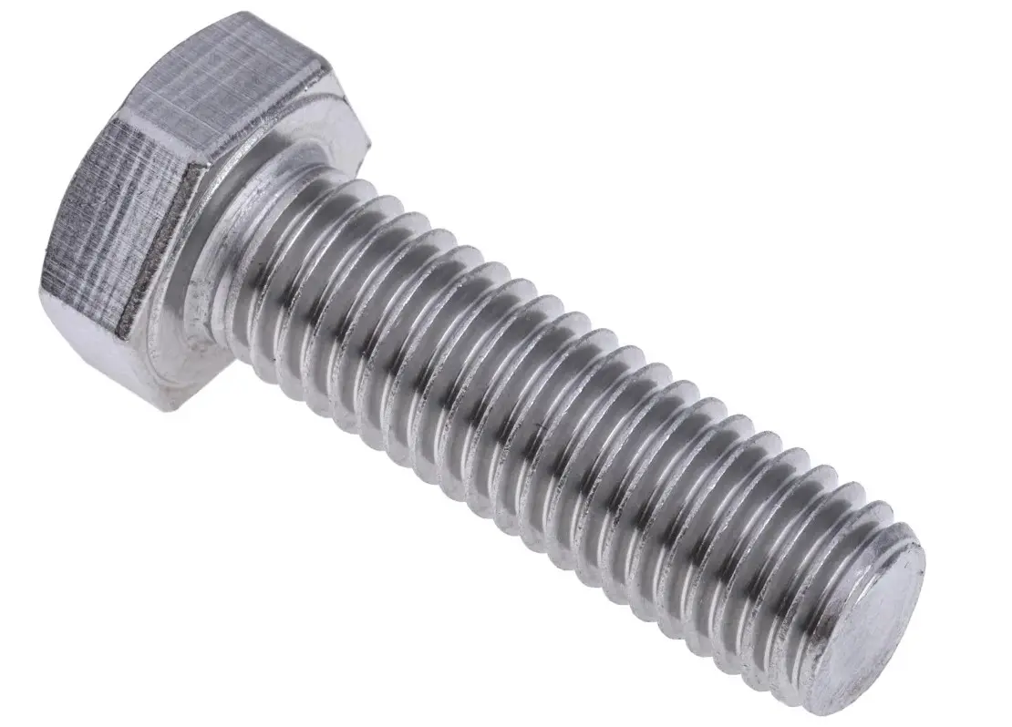 Produktfoto 1 von RS PRO x 1.75 mm Sechskantschraube, Edelstahl glatt, DIN 933