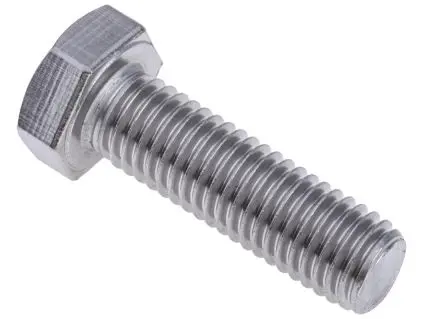 Produktfoto 1 von RS PRO M12 x 40 mm Sechskantschraube, Edelstahl glatt, DIN 933