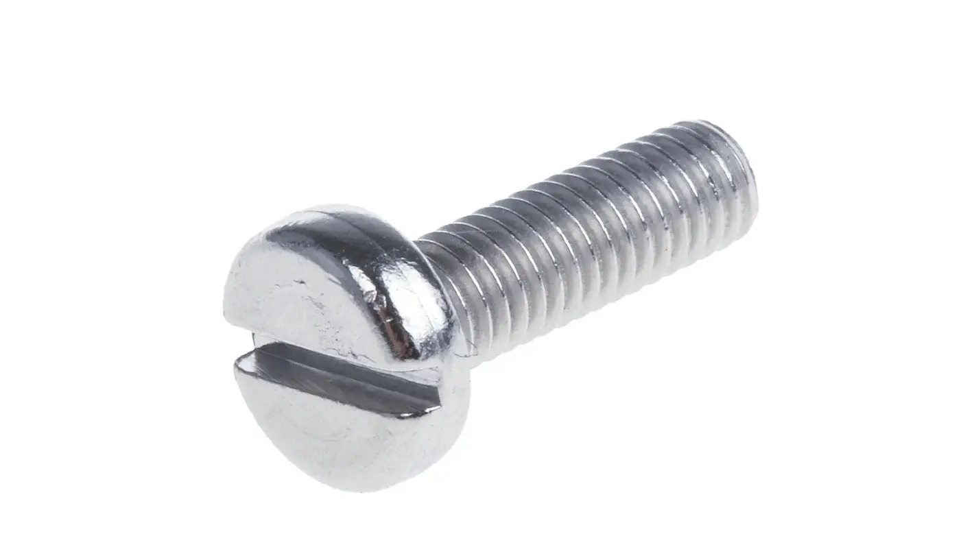 Produktfoto 1 von RS PRO Linsenkopf Schlitz Schrauben A4, M3 x 10.0mm Edelstahl