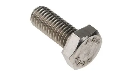 Produktfoto 1 von RS PRO M10 x 25 mm Sechskantschraube, Edelstahl glatt, DIN 933