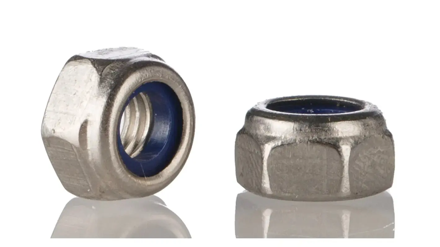 Produktfoto 1 von RS PRO Sechskantmuttern, M3 Nyloneinsatz selbstsichernd Typ T Edelstahl 5.50mm A4 316 DIN 985