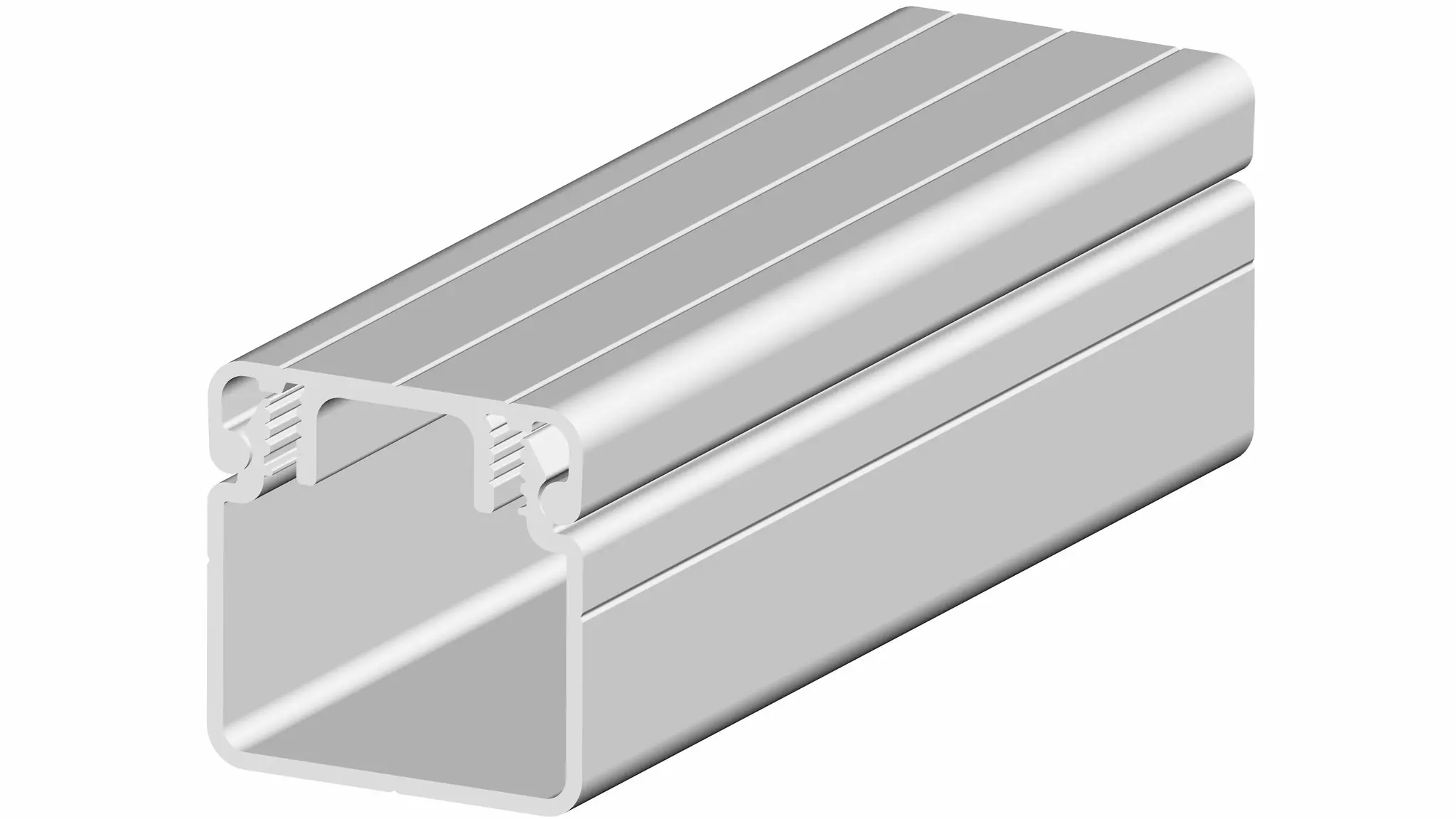 Produktfoto 1 von RS PRO Kabelkanal Silber, 30 mm x 30mm Alu, Länge 1m, Seitenwand Offen