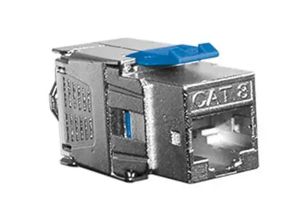 Produktfoto 1 von Decelect Buchse Cat8 RJ45-Steckverbinder, 1-Port 1-polig Vernickelte Bronze Kabel