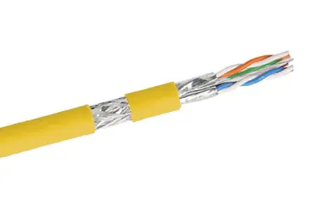 Produktfoto 1 von Decelect Cat8 Ethernet-Kabel, 500 m, Gelb Aluminium/Mylar Geschirmt, Aussen ø 8.4 mm Außen-ø , Raucharm halogenfrei