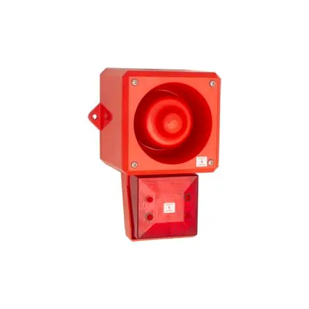 Produktfoto 1 von Clifford & Snell YL50 Hi Vis LED, Filament/Warnsummer, Dauer-Licht Beacon-Sounder-Kombination 24V dc Rot IP66