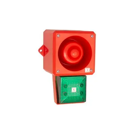 Produktfoto 1 von Clifford & Snell YL50 Hi Vis LED, Dauer, Filament/Warnsummer-Licht Beacon-Sounder-Kombination 24V dc Grün IP66 Wand,