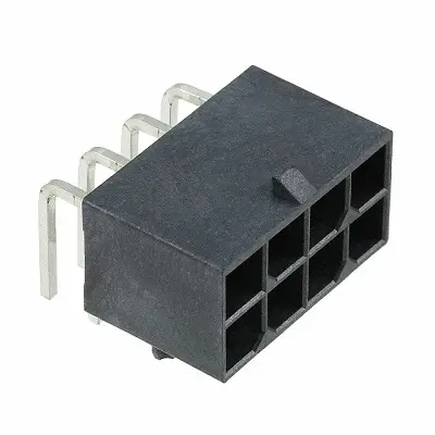 Produktfoto 1 von Molex 76825 Leiterplattenleiste gewinkelt, 8-polig / 2-reihig, Raster 5.7 mm Raster, Ummantelt