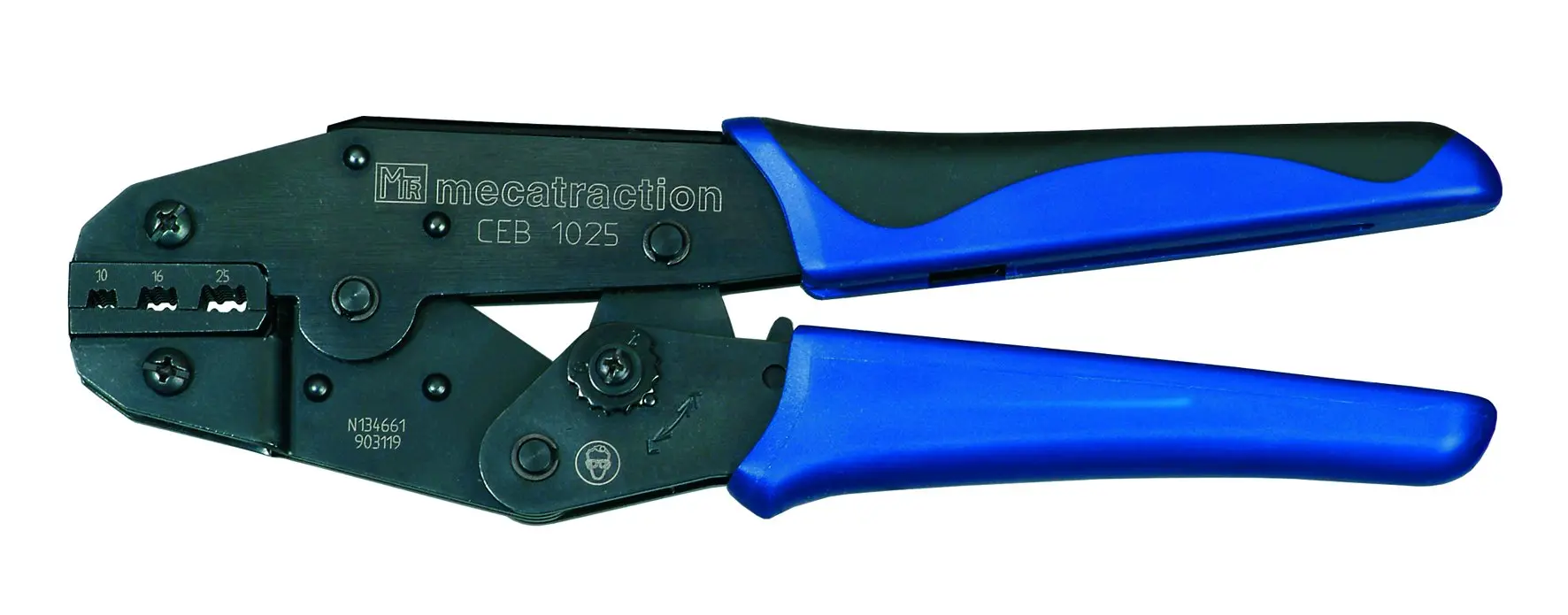 Produktfoto 1 von MECATRACTION Hand Operated Mechanical Crimping Tools Crimp-Werkzeug 10 to 25 mm² für Drahtverschraubungen, 230 mm