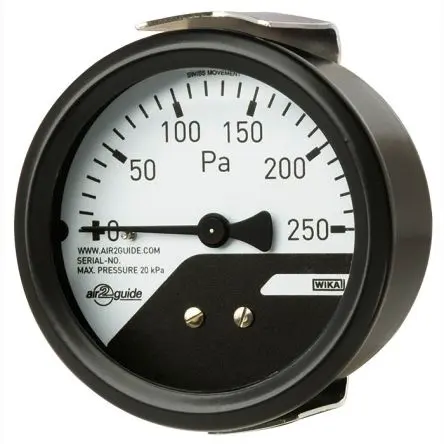 Produktfoto 1 von WIKA A2G-MINI Differenzdruckmanometer 63 mm 0 Pa → 750 Pa Edelstahl Gehäuse 4 to 6 mm
