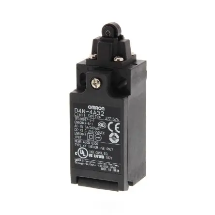 Produktfoto 1 von Omron D4n Sicherheitsendschalter, Oberer Stößel 1 Schließer/1 Öffner, IP67, Kunststoff 240V 10A