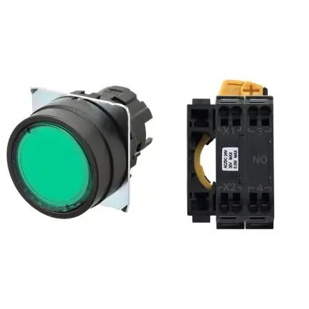 Produktfoto 1 von Omron A22NL Druckschalter Grün Beleuchtet Tastend Panel Ø 22 mm, SPST, IP66