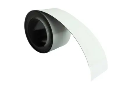 Produktfoto 1 von RS PRO Strontiumferrit Magnetband, glatt, Stärke 0.5 mm B. 70mm, L. 10 m, 28 g/cm²