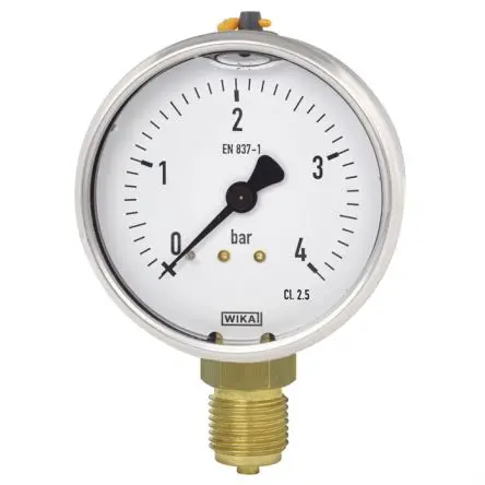 Produktfoto 1 von WIKA 113.53 Manometer 40 mm 0 bar → 6 bar Stahl Gehäuse G 1/8