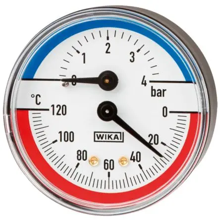Produktfoto 1 von WIKA 100.XX Manometer 80 mm 0 bar → 6 bar Kunststoff Gehäuse G 1/2