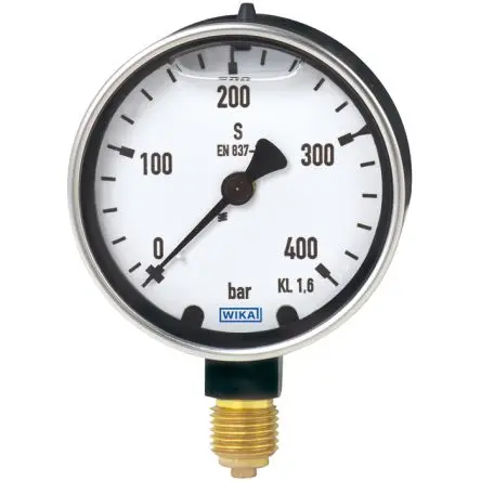 Produktfoto 1 von WIKA 213.40.0XX Manometer 63 mm 0 bar → 1 bar Messing Gehäuse G 1/4