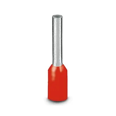 Produktfoto 1 von Phoenix Contact AI 1 - 8 RD - 1000 Aderendhülse, Stift ø 1.5 mm, Rot, Kupfer, 8 mm, 14 mm, Isoliert, 18 AWG max.