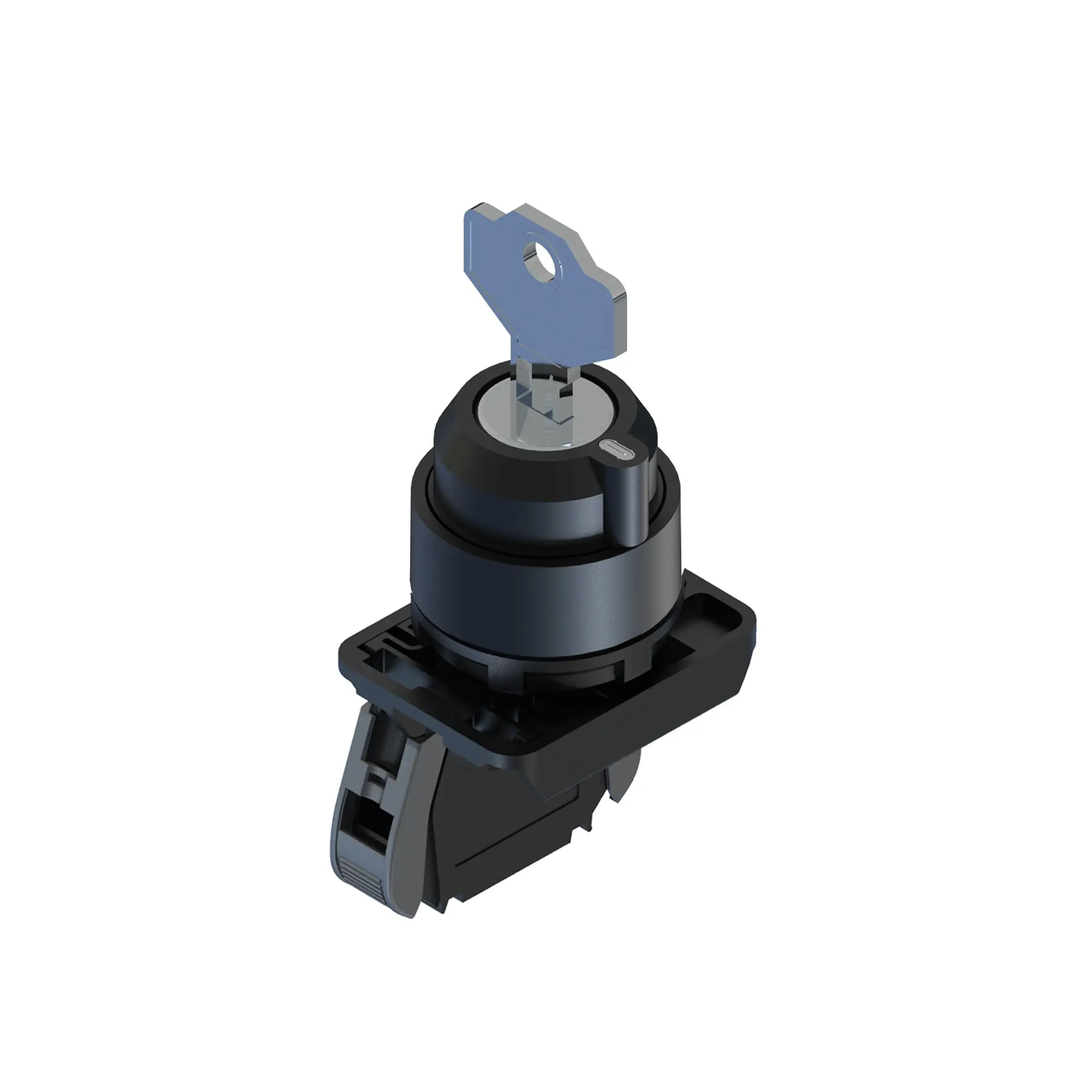 Produktfoto 1 von RS PRO GCX Schlüsselschalter 2-Stufen Knopf 30 mm Beleuchtet IP65, 1 Schließer Wurfwinkel 90 °